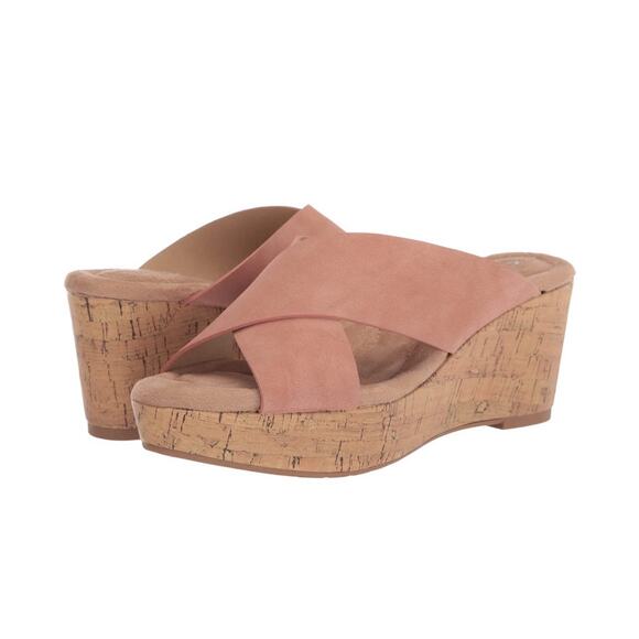 CL by Laundry Comfort Cushion Cork Wedge Sandals – Pink (Size 7.5 / 38) - Picture 1 of 11